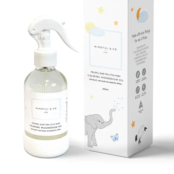 clear spray bottle with white box next to it